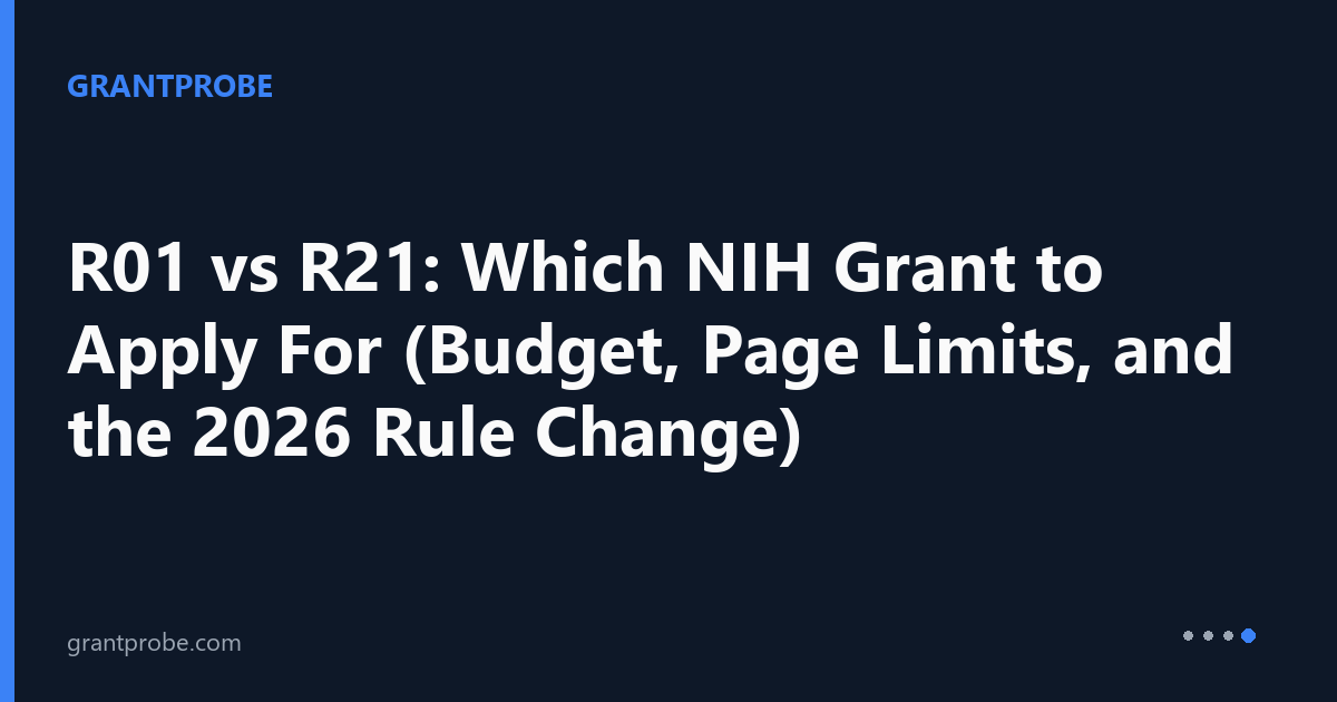 R01 vs R21: Which NIH Grant Should You Apply For? (2026 Decision Guide ...
